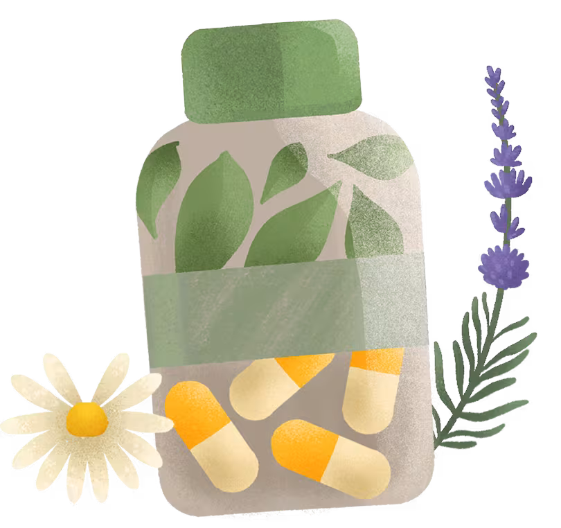 Flasche mit Pflanzen